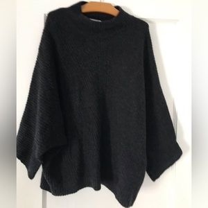 R | Label funnel neck line; charcoal colored sweater. Like new!